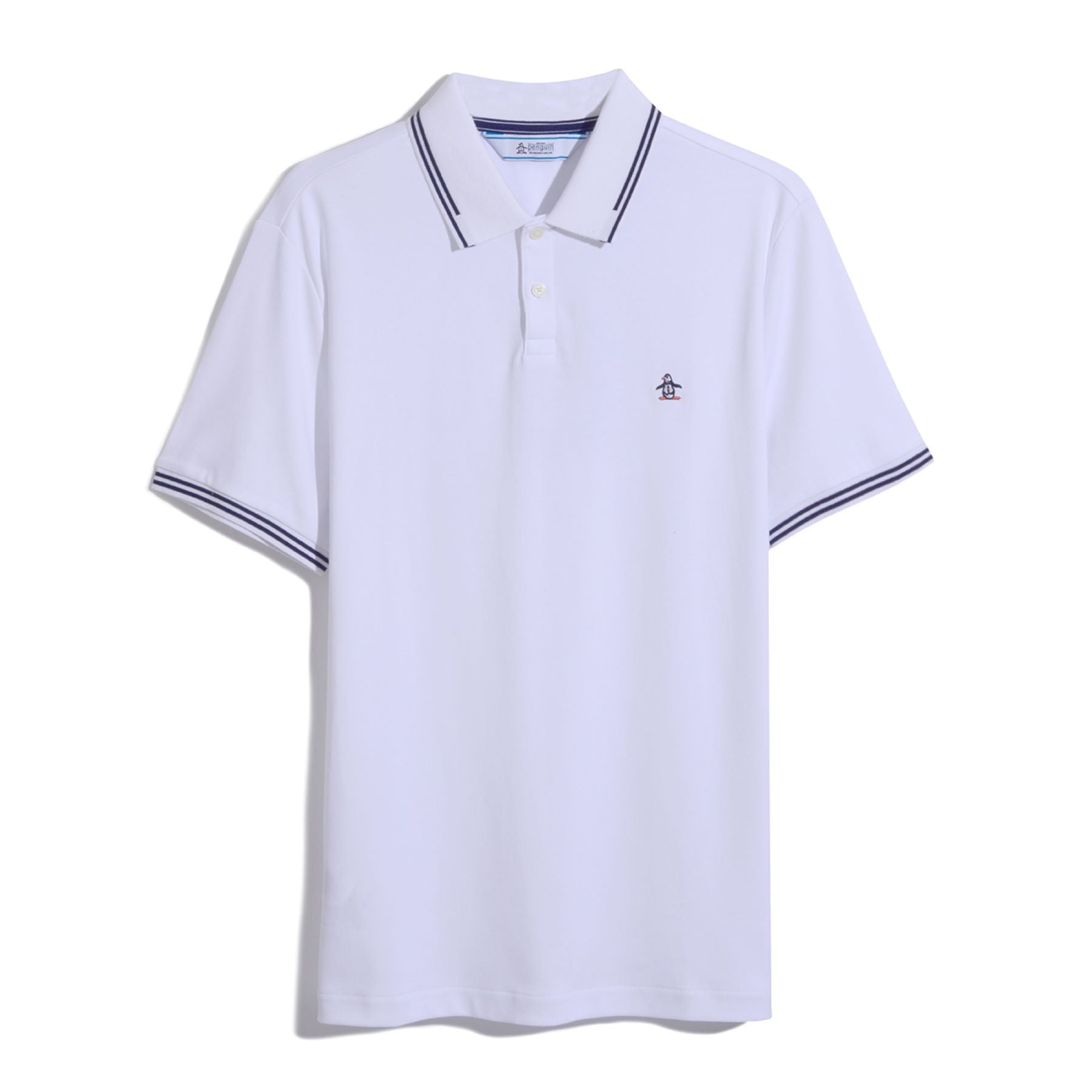 Original Penguin Icons Tipped Polo Shirt In Bright White(Organic Cotton Tv Pete Polo White Opkf3808gp 118)