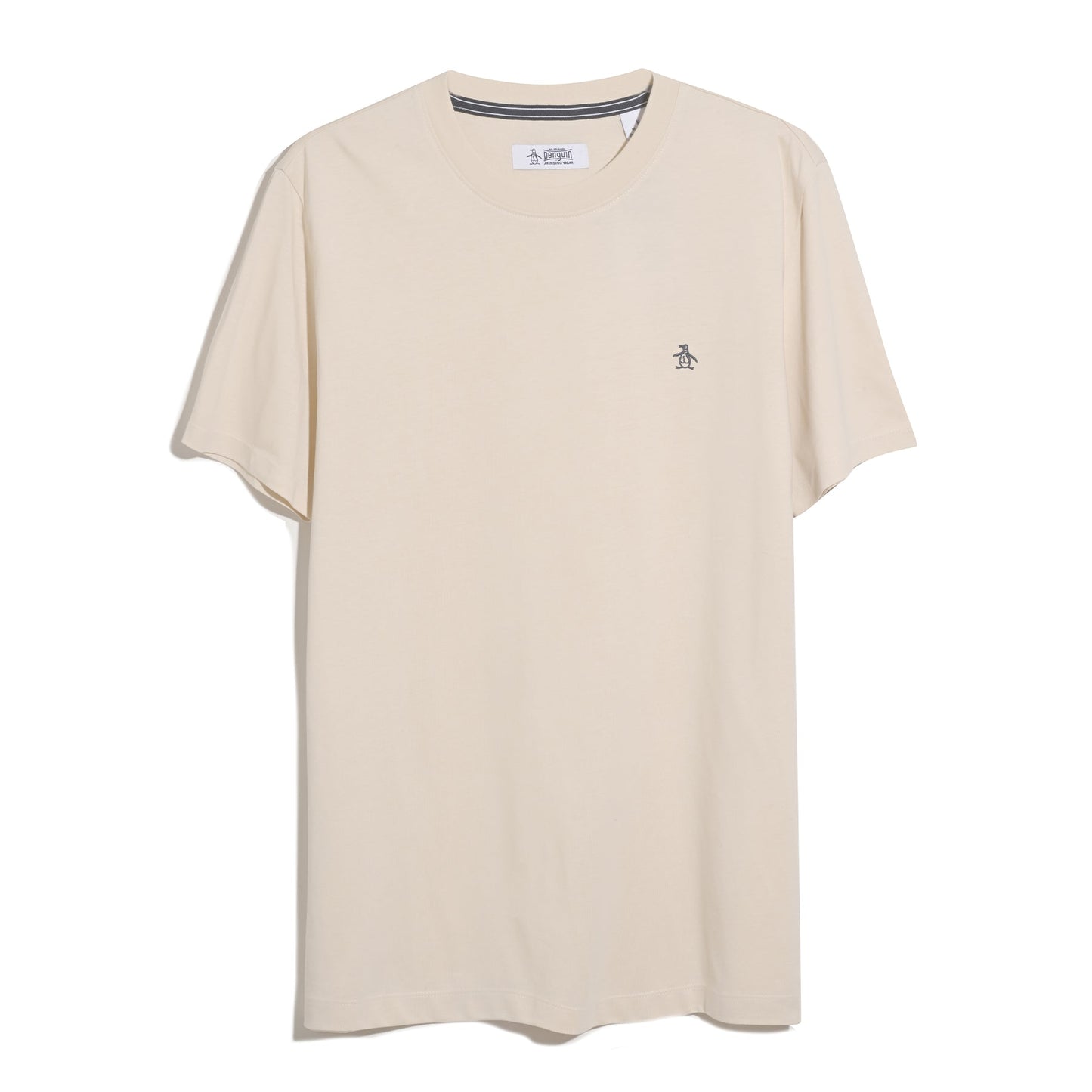 Original Penguin Pin Point Embroidered Logo T-Shirt In Birch(Pin Point Embroidered Logo T Shirt Beige Opkf5903gp 252)
