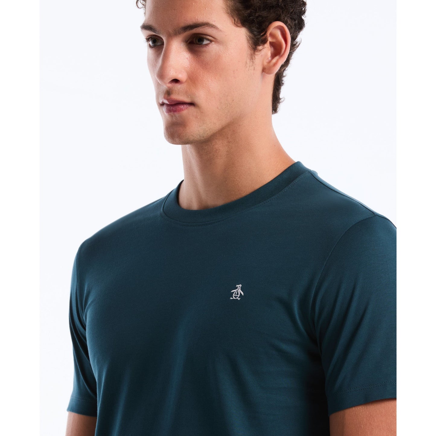Original Penguin Pin Point Embroidered Logo T-Shirt In Reflecting Pond(Pin Point Embroidered Logo T Shirt Green Opkf5903gp 470)