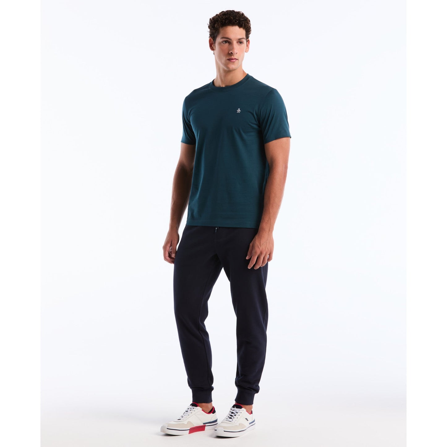 Original Penguin Pin Point Embroidered Logo T-Shirt In Reflecting Pond(Pin Point Embroidered Logo T Shirt Green Opkf5903gp 470)