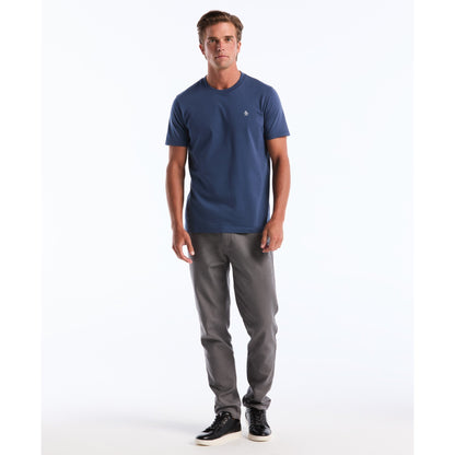 Original Penguin Pin Point Embroidered Logo T-Shirt In Sargasso Sea(Pin Point Embroidered Logo T Shirt Blue Opkf5903gp 485)