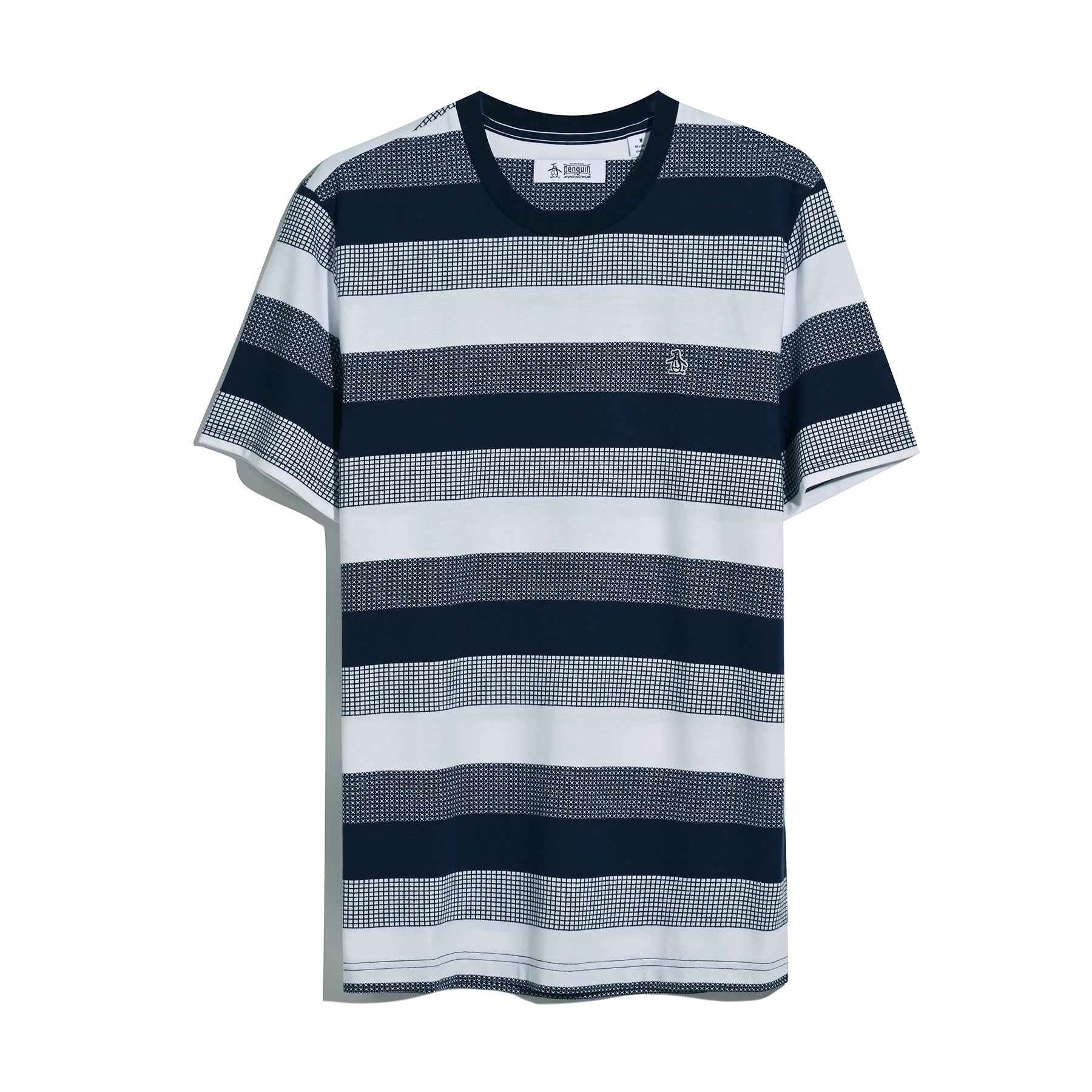 Original Penguin Pique Jaquard Stripe T-Shirt In Dark Sapphire(Pique Jaquard Stripe T Shirt Blue Opkm2501gp 413)