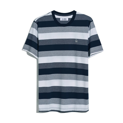 Original Penguin Pique Jaquard Stripe T-Shirt In Dark Sapphire(Pique Jaquard Stripe T Shirt Blue Opkm2501gp 413)
