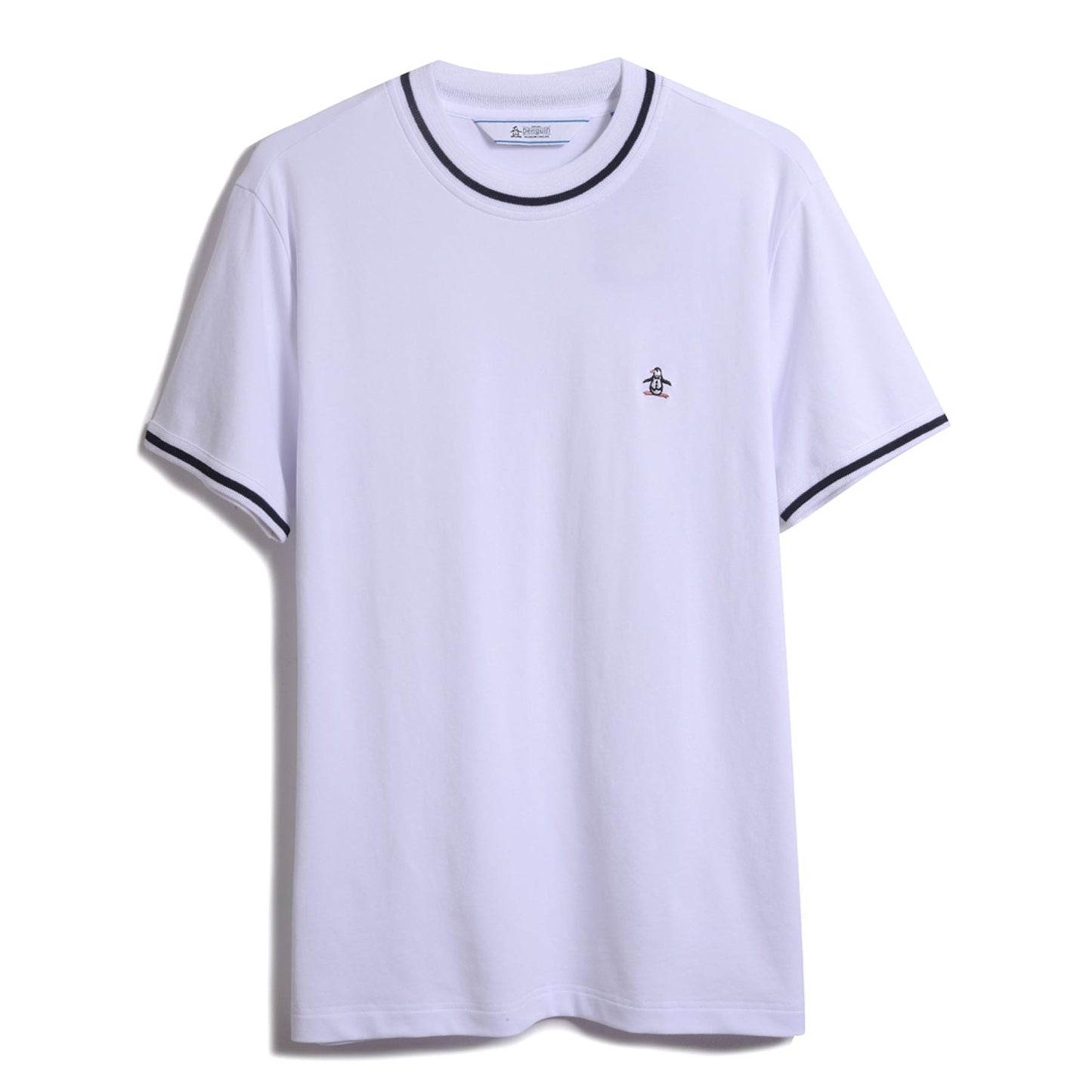 Original Penguin Icons Pique T-Shirt In Bright White(Organic Cotton Pique Tee White Opkm3503gp 118)