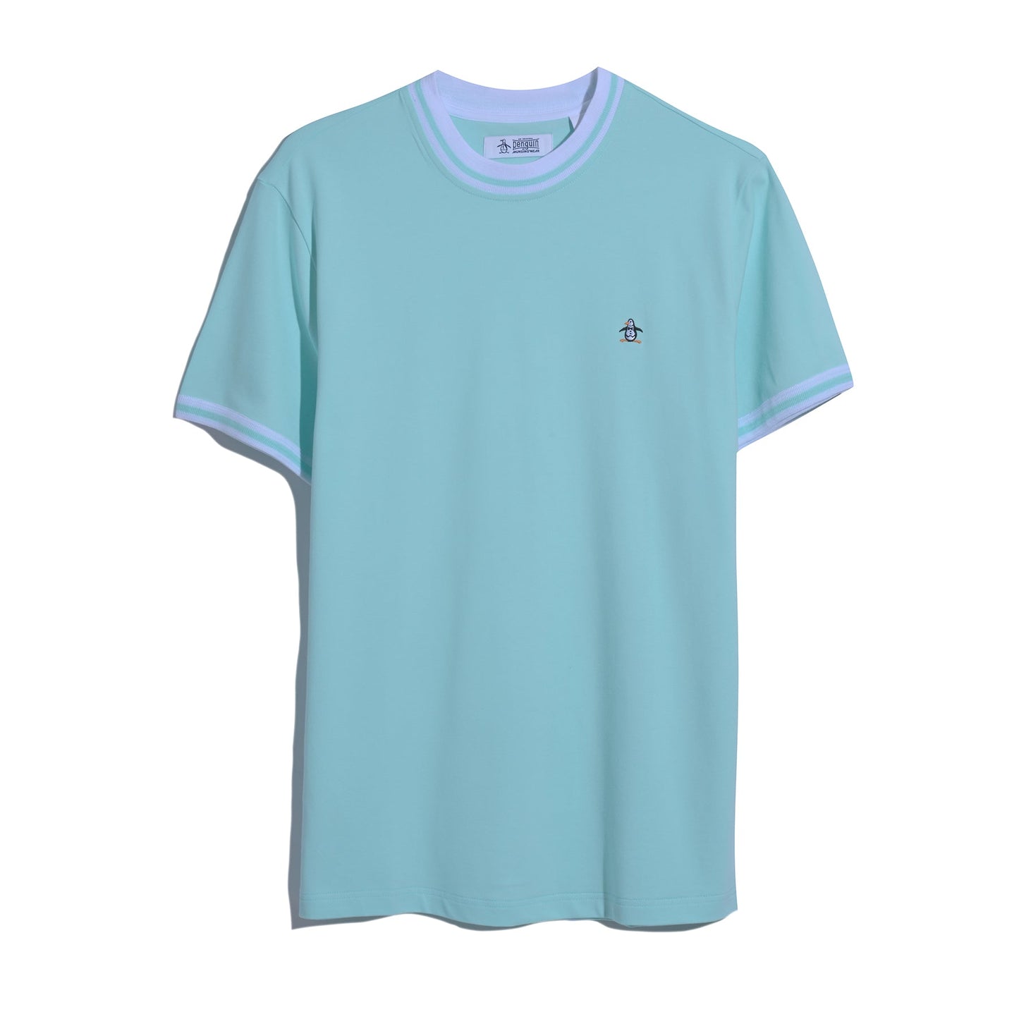 Original Penguin Icons Pique T-Shirt In Blue Tint(Organic Cotton Pique T Shirt Blue Opkm3503gp 459)