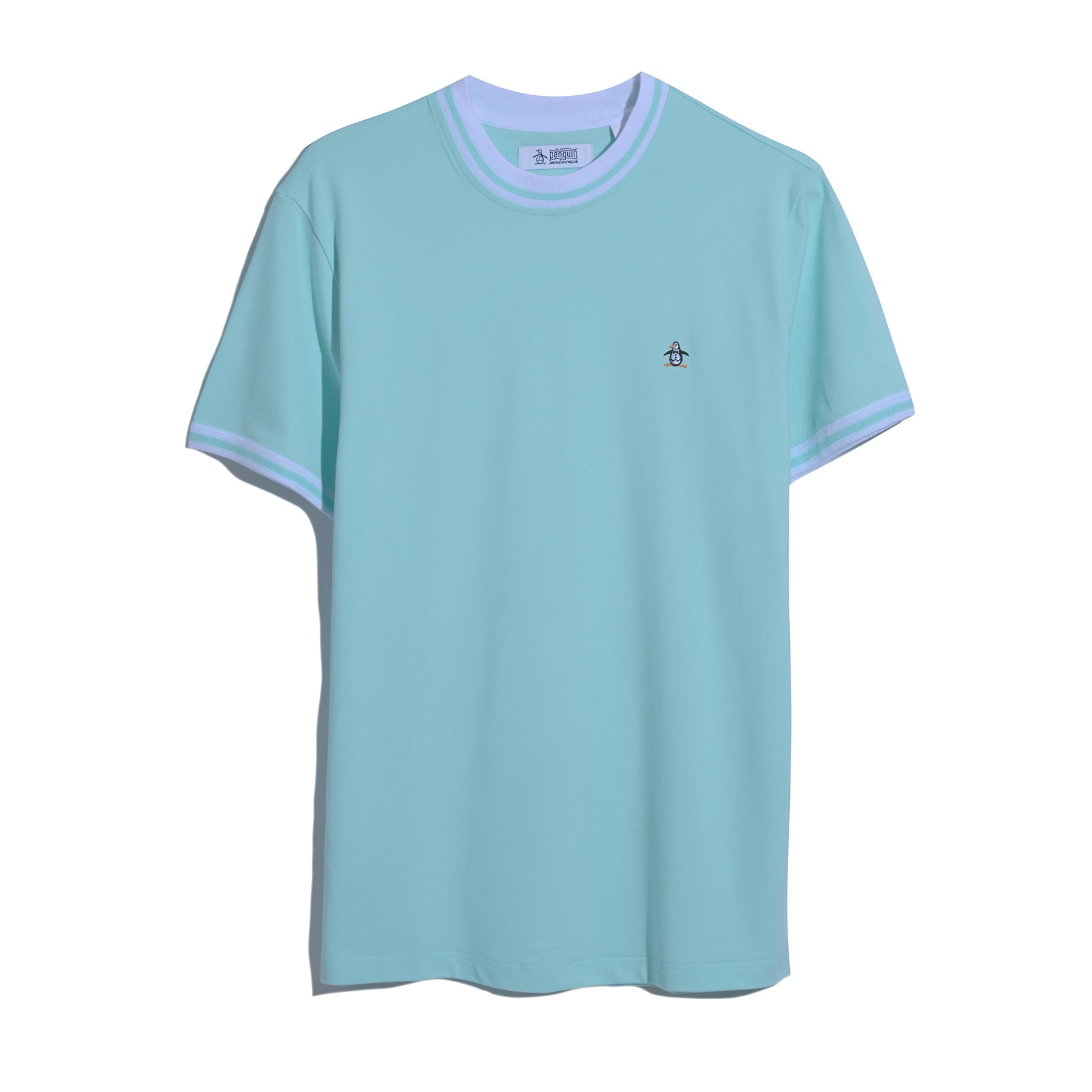 Original Penguin Icons Pique T-Shirt In Blue Tint(Organic Cotton Pique T Shirt Blue Opkm3503gp 459)