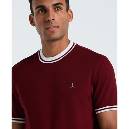 Original Penguin Icons Pique T-Shirt In Cabernet(Icons Pique T Shirt Red Opkm3503gp 605)