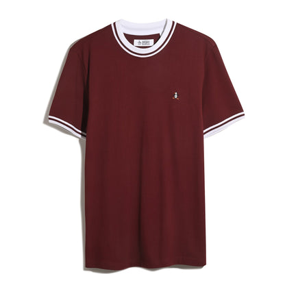 Original Penguin Icons Pique T-Shirt In Cabernet(Icons Pique T Shirt Red Opkm3503gp 605)