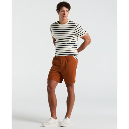 Original Penguin Breton Striped T-Shirt In Birch(Organic Cotton Breton Striped T Shirt Beige Opks3720gp 252)