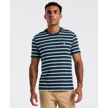 Original Penguin Breton Striped T-Shirt In Reflecting Pond(Breton Striped T Shirt Blue Opks3720gp 470)