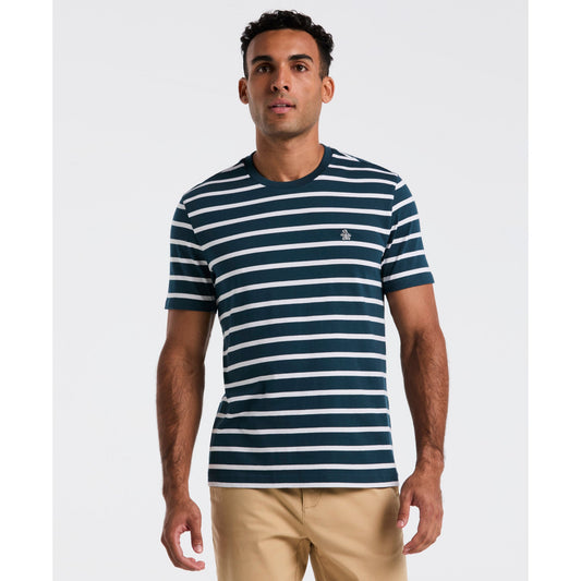 Original Penguin Breton Striped T-Shirt In Reflecting Pond(Breton Striped T Shirt Blue Opks3720gp 470)