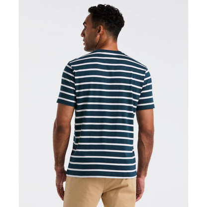 Original Penguin Breton Striped T-Shirt In Reflecting Pond(Breton Striped T Shirt Blue Opks3720gp 470)