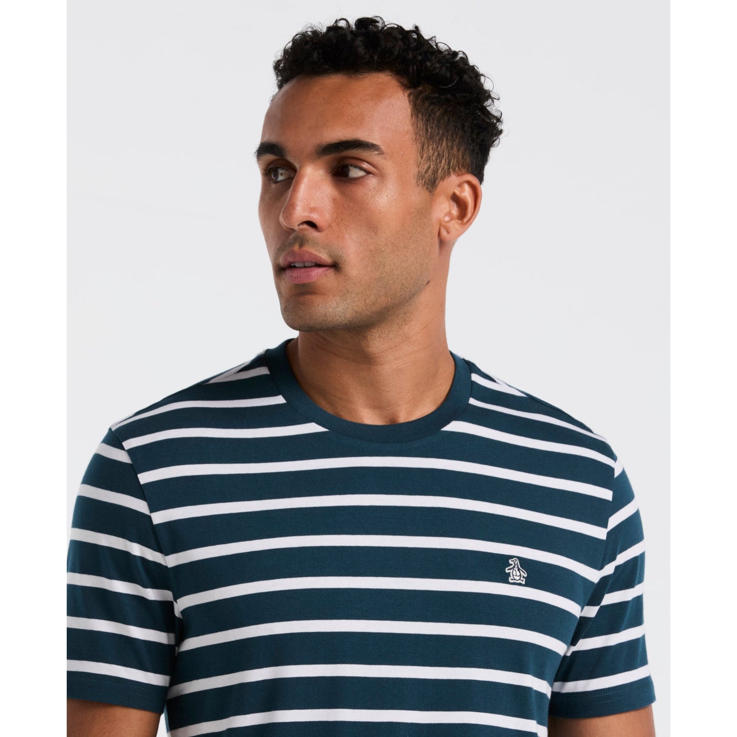 Original Penguin Breton Striped T-Shirt In Reflecting Pond(Breton Striped T Shirt Blue Opks3720gp 470)