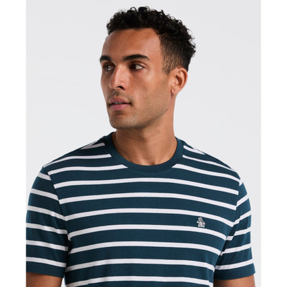 Original Penguin Breton Striped T-Shirt In Reflecting Pond(Breton Striped T Shirt Blue Opks3720gp 470)