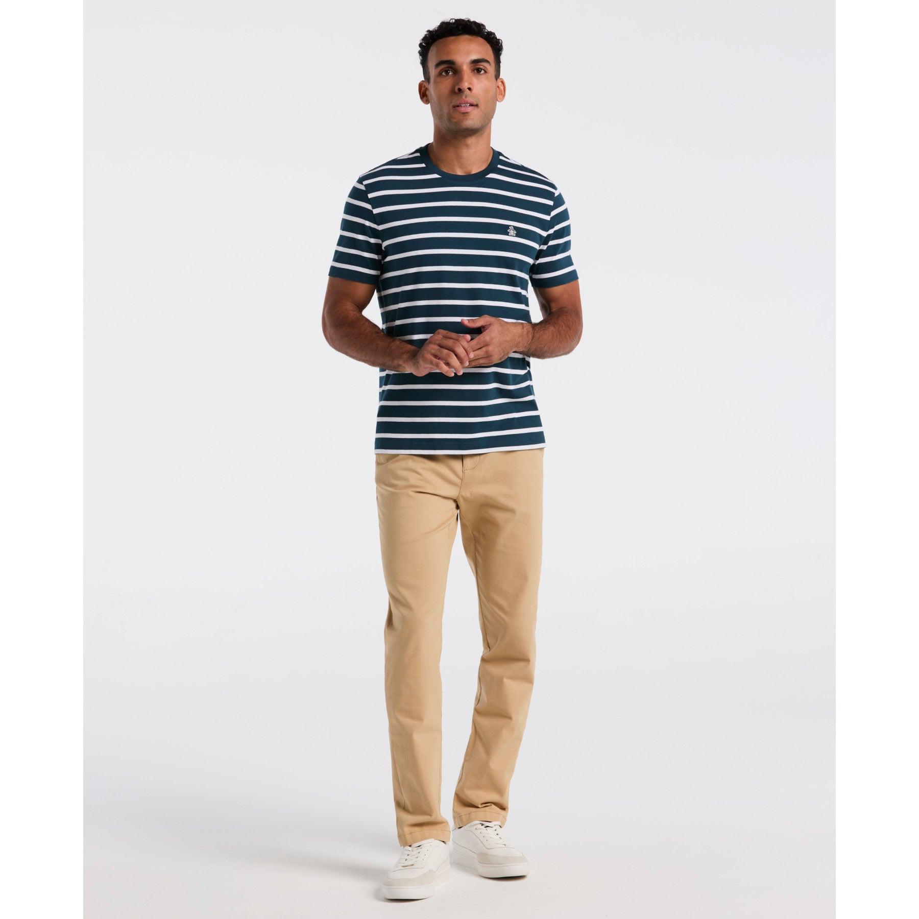 Original Penguin Breton Striped T-Shirt In Reflecting Pond(Breton Striped T Shirt Blue Opks3720gp 470)