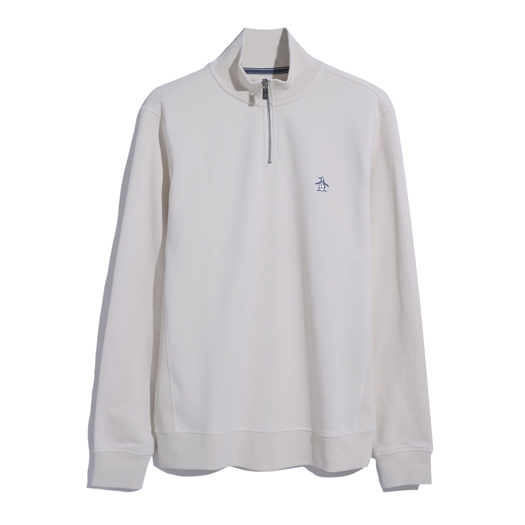 Original Penguin Fleece Quarter Zip Sweatshirt In Birch(Long Sleeve Fleece Quarter Zip Jumper Beige Opks5713gp 252)