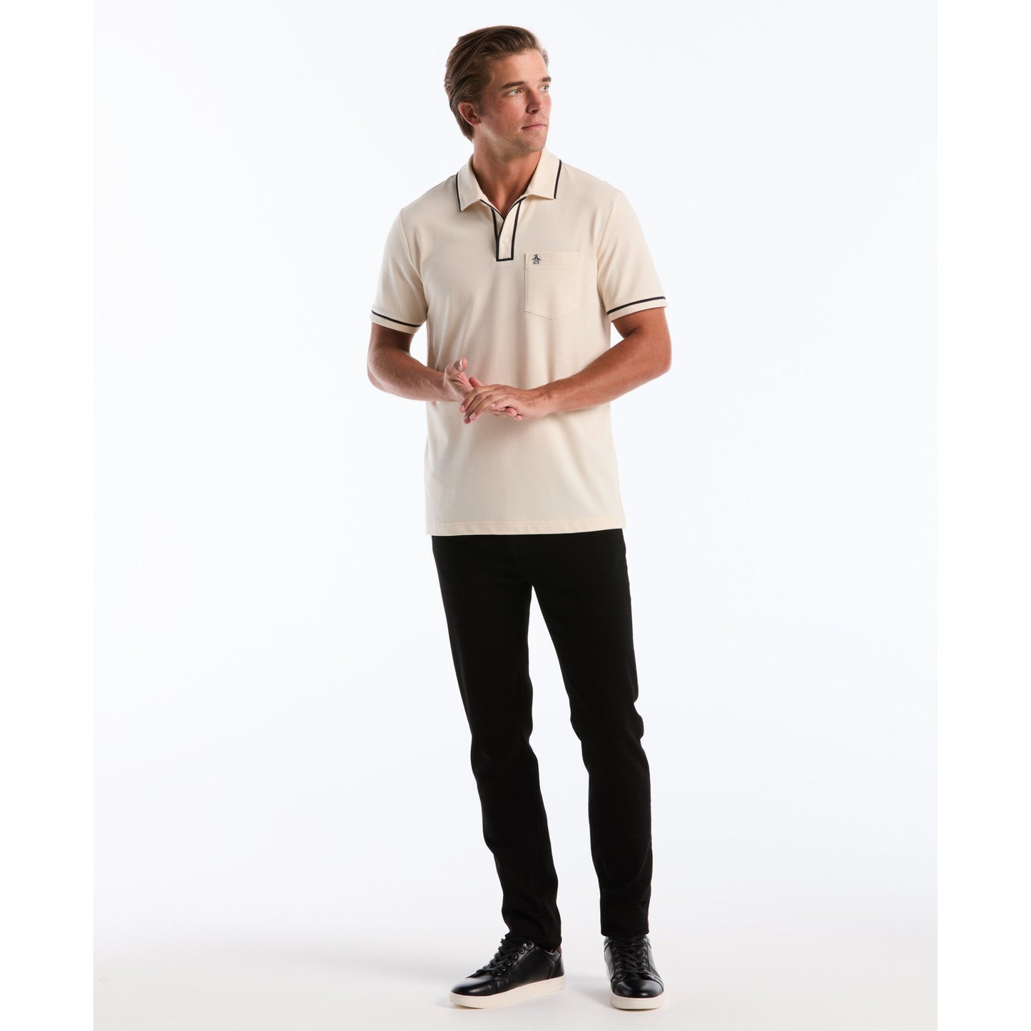 Original Penguin Earl Pique Short Sleeve Polo Shirt In Birch(Earl Pique Polo Beige Opksb690gp 252)