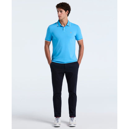 Original Penguin Pique Sticker Pete Tipped Polo Shirt In Bonnie Blue(Tipped Tencel Pique Sticker Pete Polo Shirt Blue Opksb720gp 456)