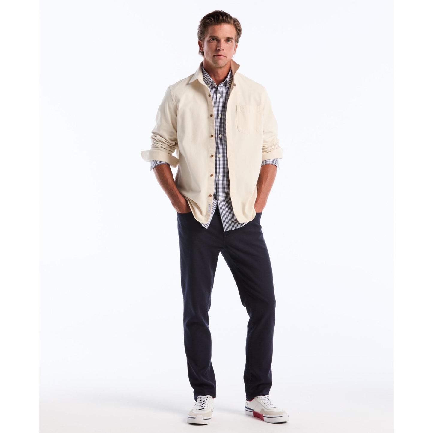 Original Penguin Gingham Shirt In Sargasso Sea(Gingham Shirt Blue Opwb0023gp 485)
