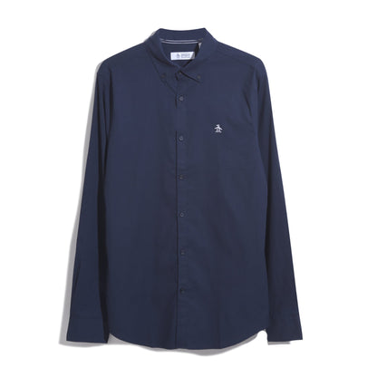Original Penguin Ecovero Oxford Stretch Shirt In Dark Sapphire(Oxford Ecovero Shirt Blue Opwb0035gp 413)