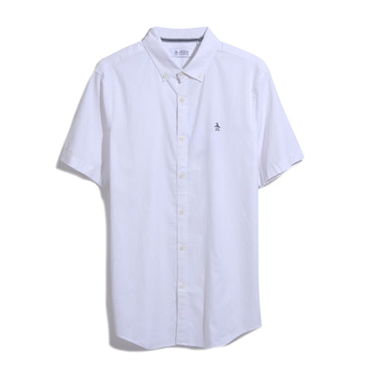 Original Penguin Oxford Stretch Short Sleeve Shirt In Bright White(Ecovero Oxford Stretch Shirt White Opwb0037gp 118)