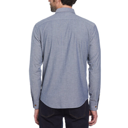 Original Penguin Chambray Shirt In Sargasso Sea(Chambray Shirt Blue Opwf2416gp 485)