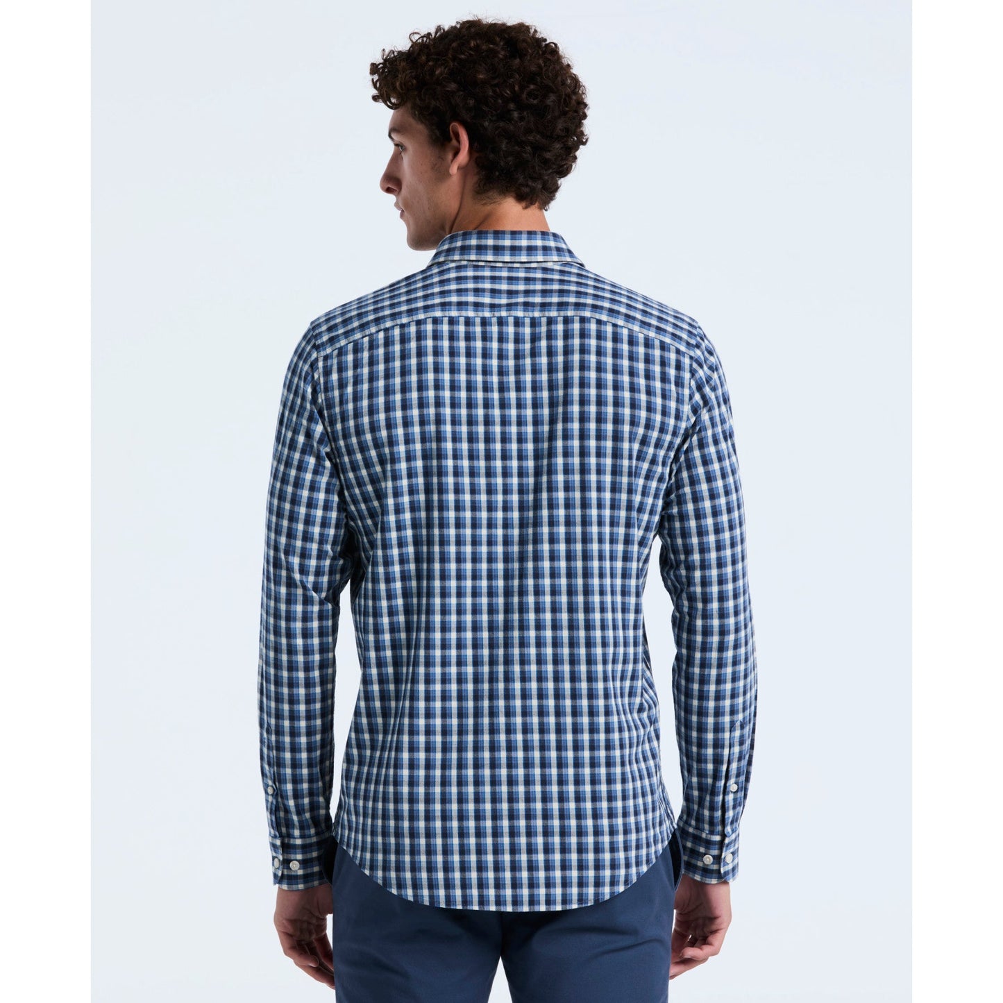 Original Penguin Twill Check Shirt In Copen Blue(Twill Check Shirt Blue Opwf2501gp 443)