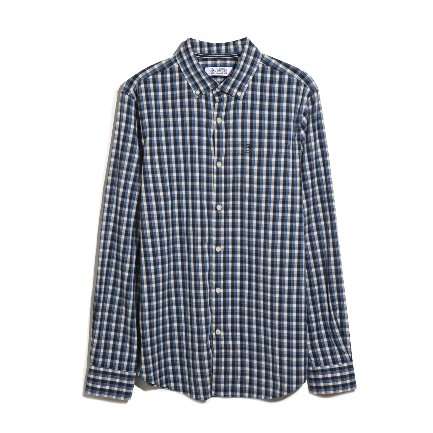 Original Penguin Twill Check Shirt In Copen Blue(Twill Check Shirt Blue Opwf2501gp 443)