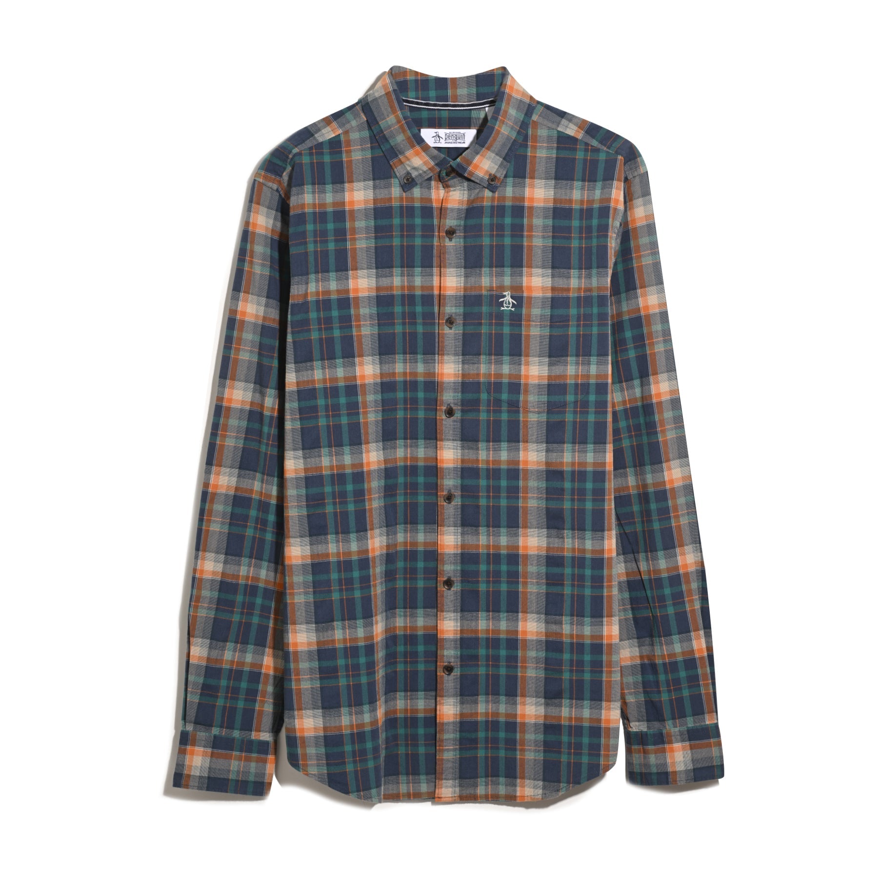 Original Penguin Dobby Plaid Shirt In Sargasso Sea(Dobby Plaid Shirt Blue Opwf2503gp 485)
