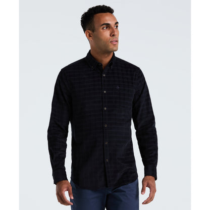 Original Penguin Corduroy Check Shirt In Dark Sapphire(Corduroy Check Shirt Blue Opwf2516gp 413)