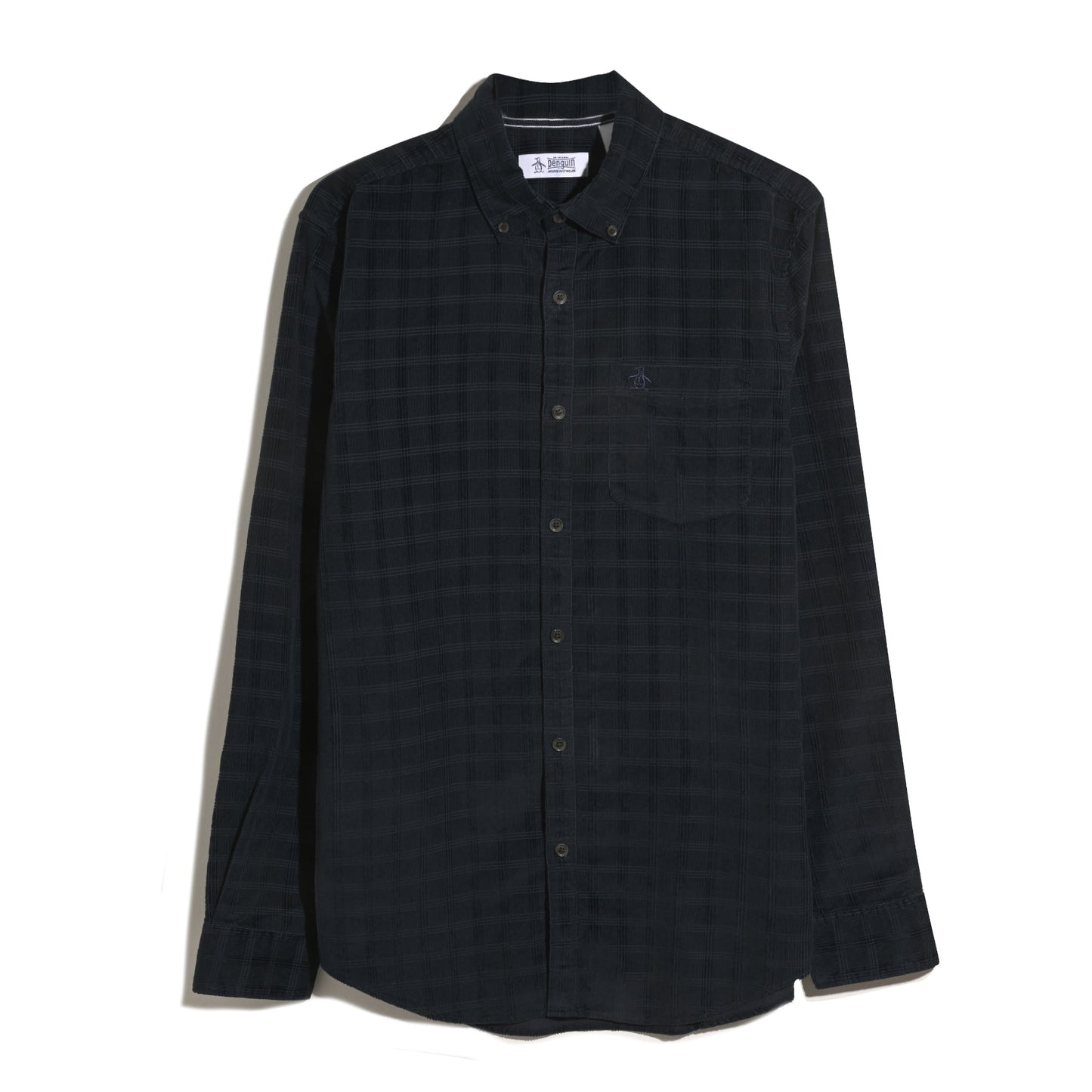 Original Penguin Corduroy Check Shirt In Dark Sapphire(Corduroy Check Shirt Blue Opwf2516gp 413)