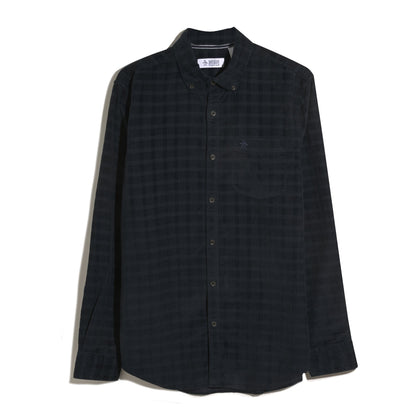 Original Penguin Corduroy Check Shirt In Dark Sapphire(Corduroy Check Shirt Blue Opwf2516gp 413)