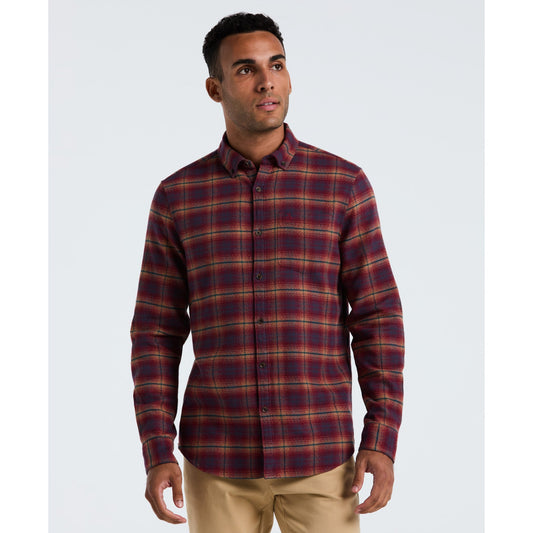 Original Penguin Plaid Flannel Shirt In Cabernet(Plaid Flannel Shirt Red Opwf2517gp 605)
