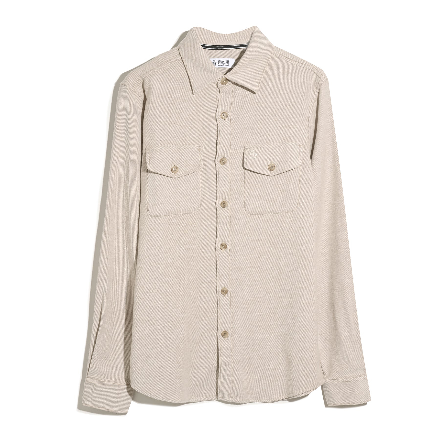 Original Penguin Double Weave Overshirt In Birch(Double Weave Overshirt Beige Opwf3118gp 252)