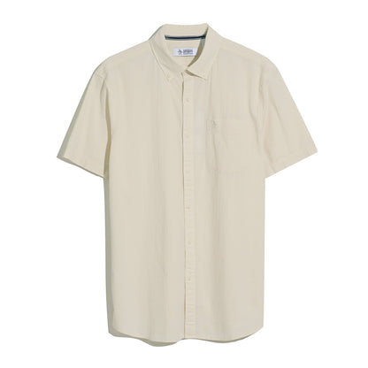 Original Penguin Seersucker Short Sleeve Shirt In Birch(Seersucker Short Sleeve Shirt Beige Opwm2409gp 252)