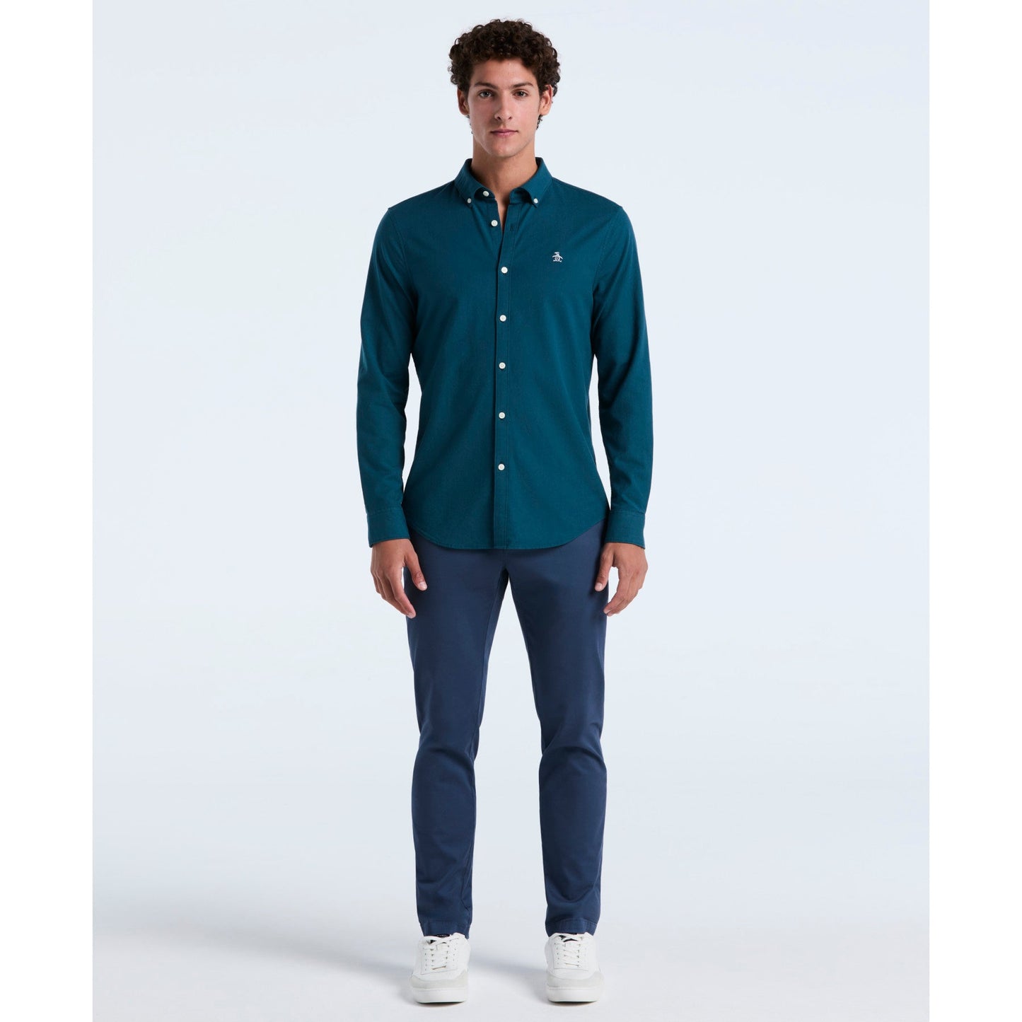 Original Penguin Oxford Shirt In Reflecting Pond(Oxford Shirt Blue Opwsb035gp 470)