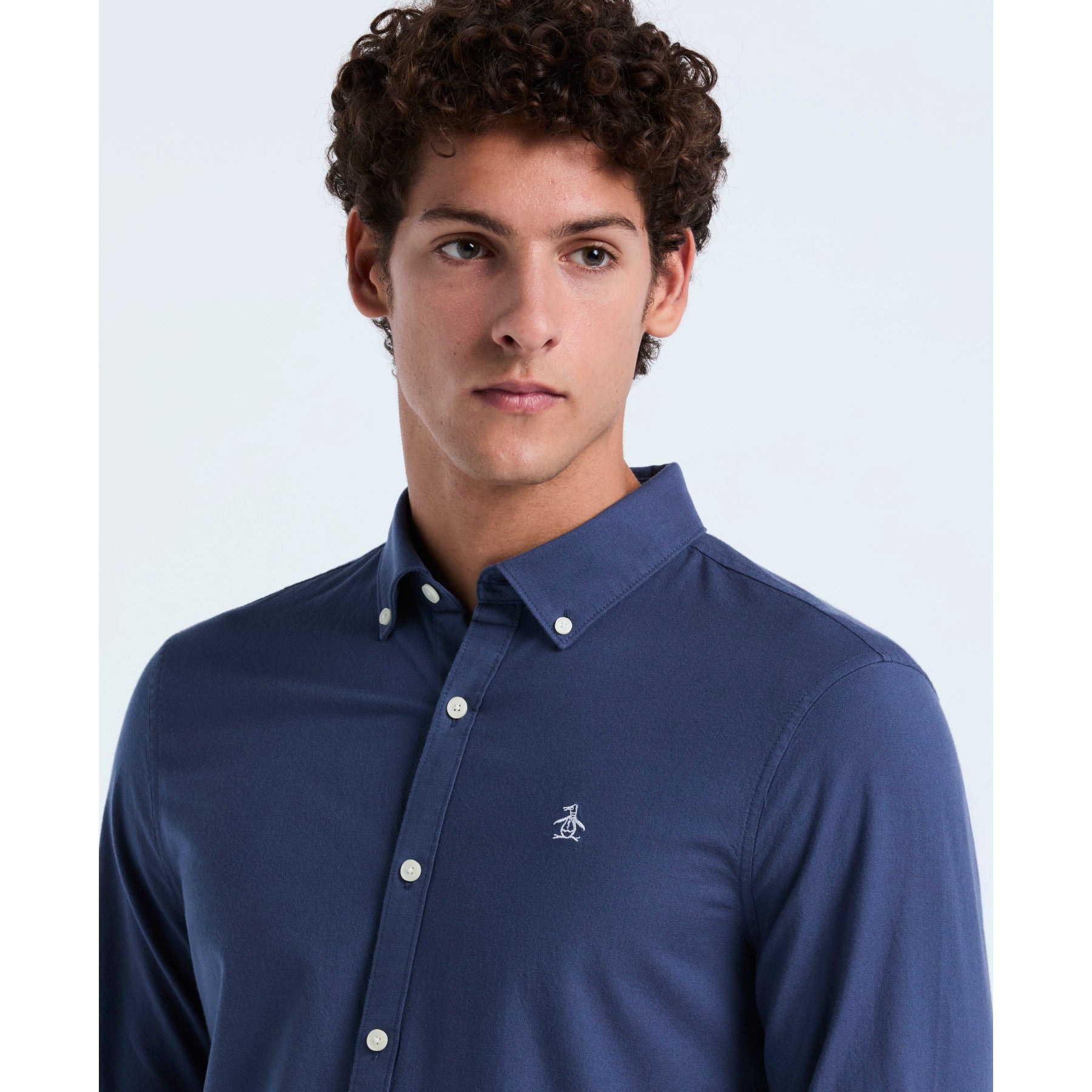 Original Penguin Oxford Shirt In Sargasso Sea(Oxford Shirt Blue Opwsb035gp 485)