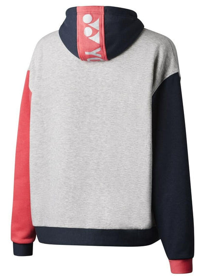  Yonex YHD123 Unisex Badminton Hoodie - Grey / Gunmetal / Cerise