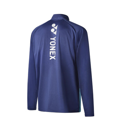  Yonex YML123 Unisex Badminton Zip Midlayer - Navy / Silver / Sky