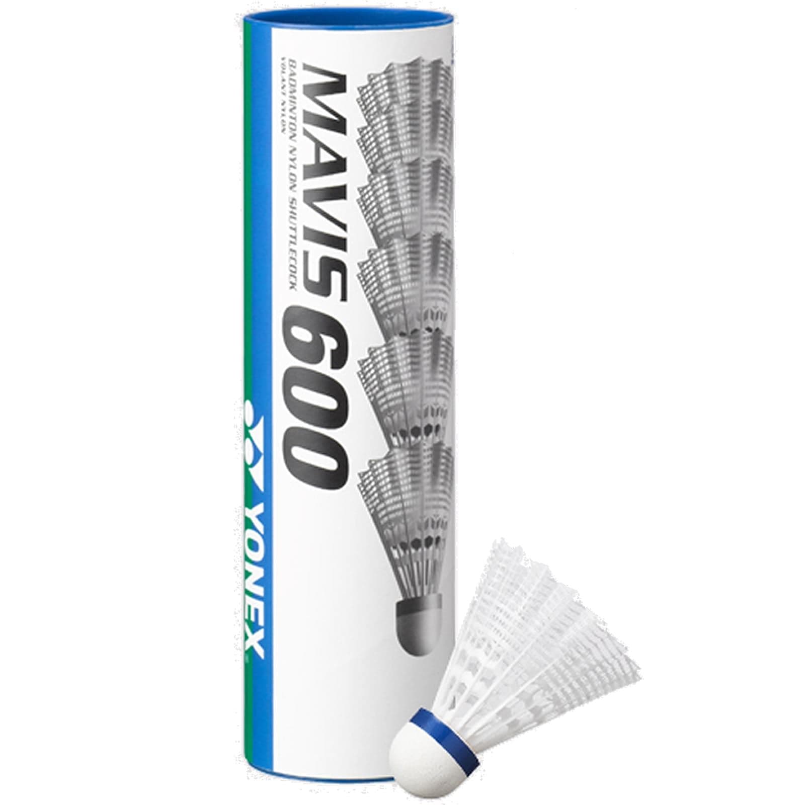 Yonex Mavis 600 Badminton Nylon Shuttles / Shuttlecocks White - Set Of 6