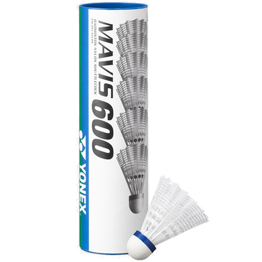  Yonex Mavis 600 Badminton Nylon Shuttles / Shuttlecocks White - Set Of 6