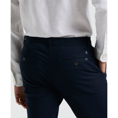 Original Penguin Slim Fit Chinos In Dark Sapphire(Flat Front Core Chino Pants Blue Opbb0022gp 413)