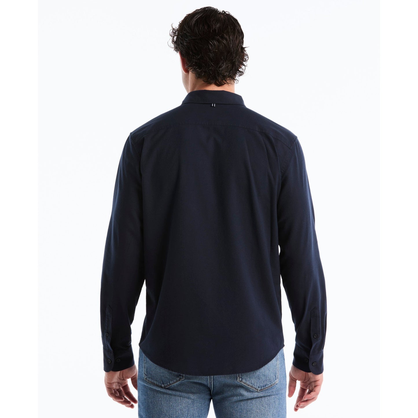Original Penguin Ecovero Oxford Stretch Shirt In Dark Sapphire(Oxford Ecovero Shirt Blue Opwb0035gp 413)