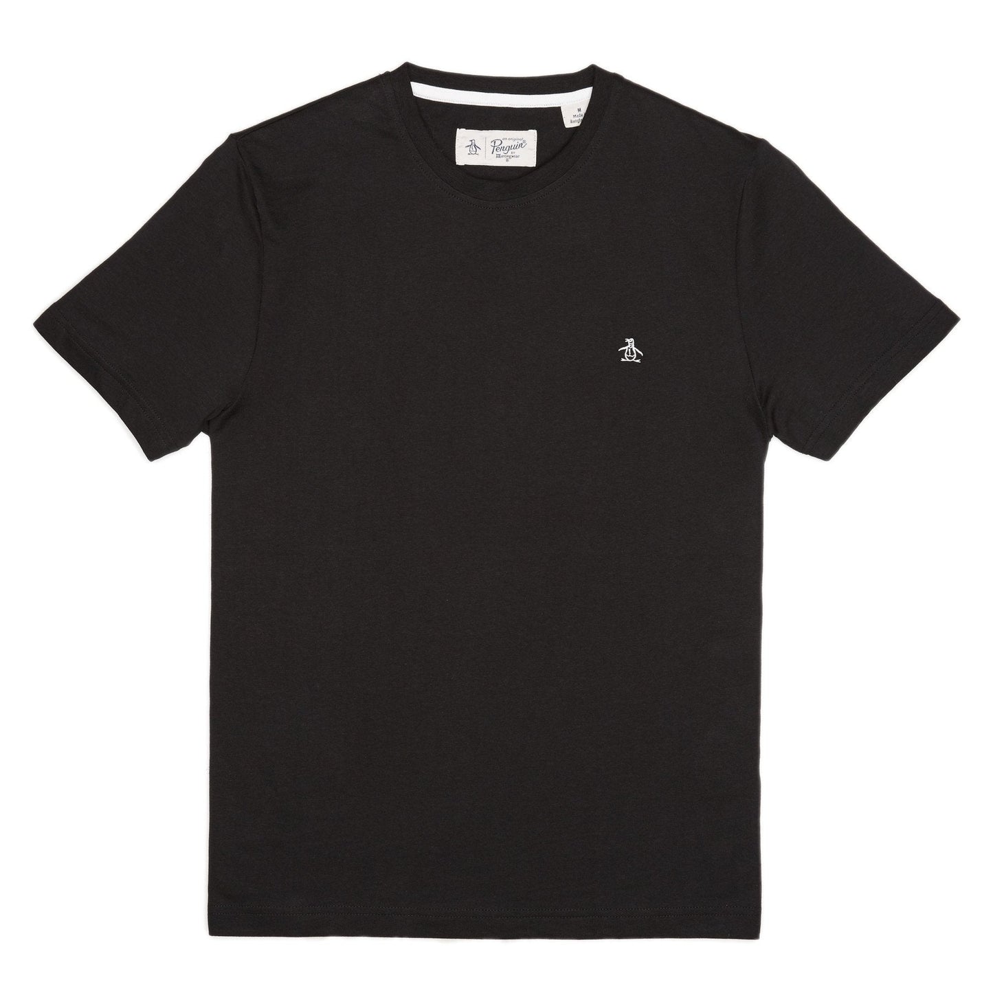 Original Penguin Pin Point Embroidered Logo Organic Cotton T-Shirt In True Black(Pin Point Embroidered Logo Organic Cotton T Shirt Black Opkb0903gp 010)