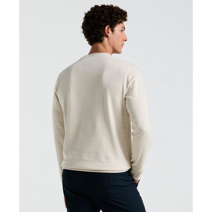 Original Penguin Fleece Chest Stripe Crew Neck Sweatshirt In Birch(Fleece Chest Stripe Crew Neck Sweater Beige Ocks2500gp 252)