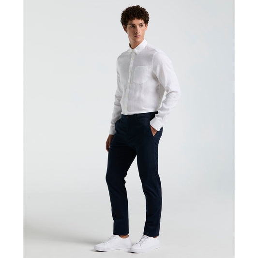 Original Penguin Slim Fit Chinos In Dark Sapphire(Flat Front Core Chino Pants Blue Opbb0022gp 413)