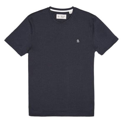 Original Penguin Pin Point Embroidered Logo Organic Cotton T-Shirt In Dark Sapphire(Pin Point Embroidered Logo Organic Cotton T Shirt Blue Opkb0903gp 413)