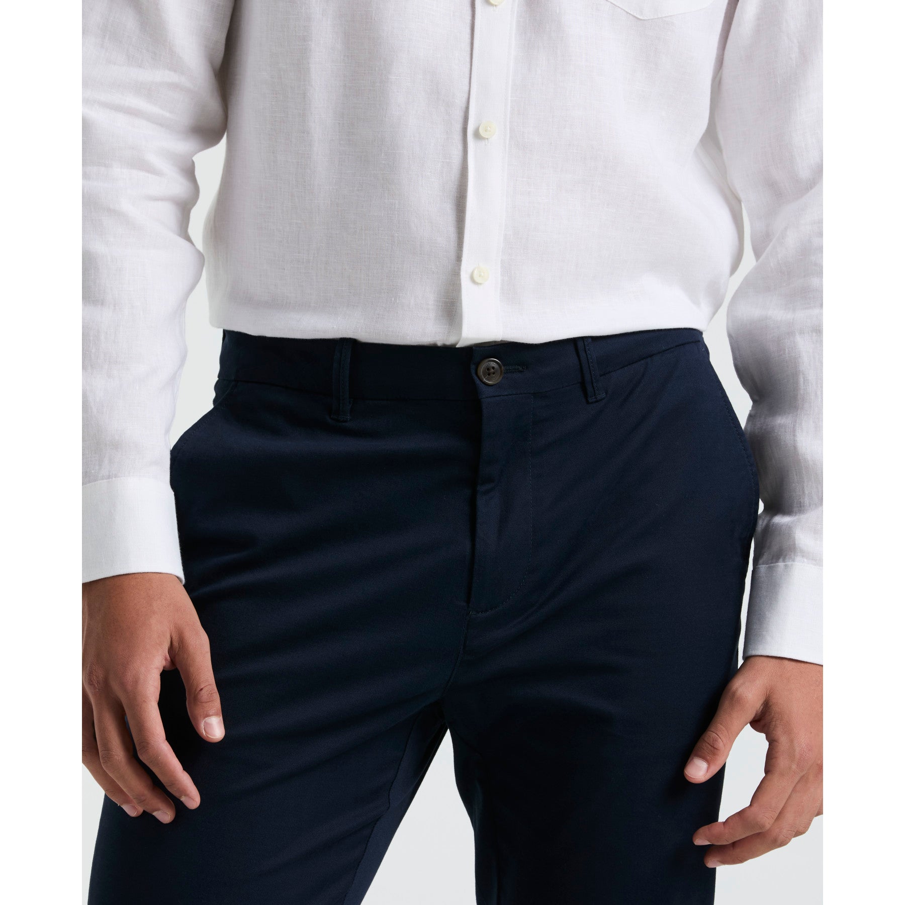 Original Penguin Slim Fit Chinos In Dark Sapphire(Flat Front Core Chino Pants Blue Opbb0022gp 413)