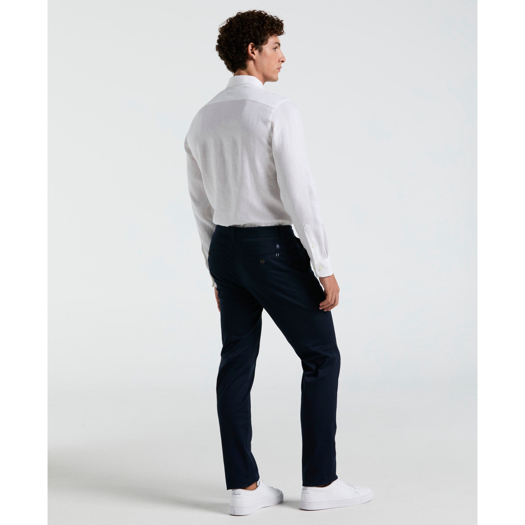 Original Penguin Slim Fit Chinos In Dark Sapphire(Flat Front Core Chino Pants Blue Opbb0022gp 413)