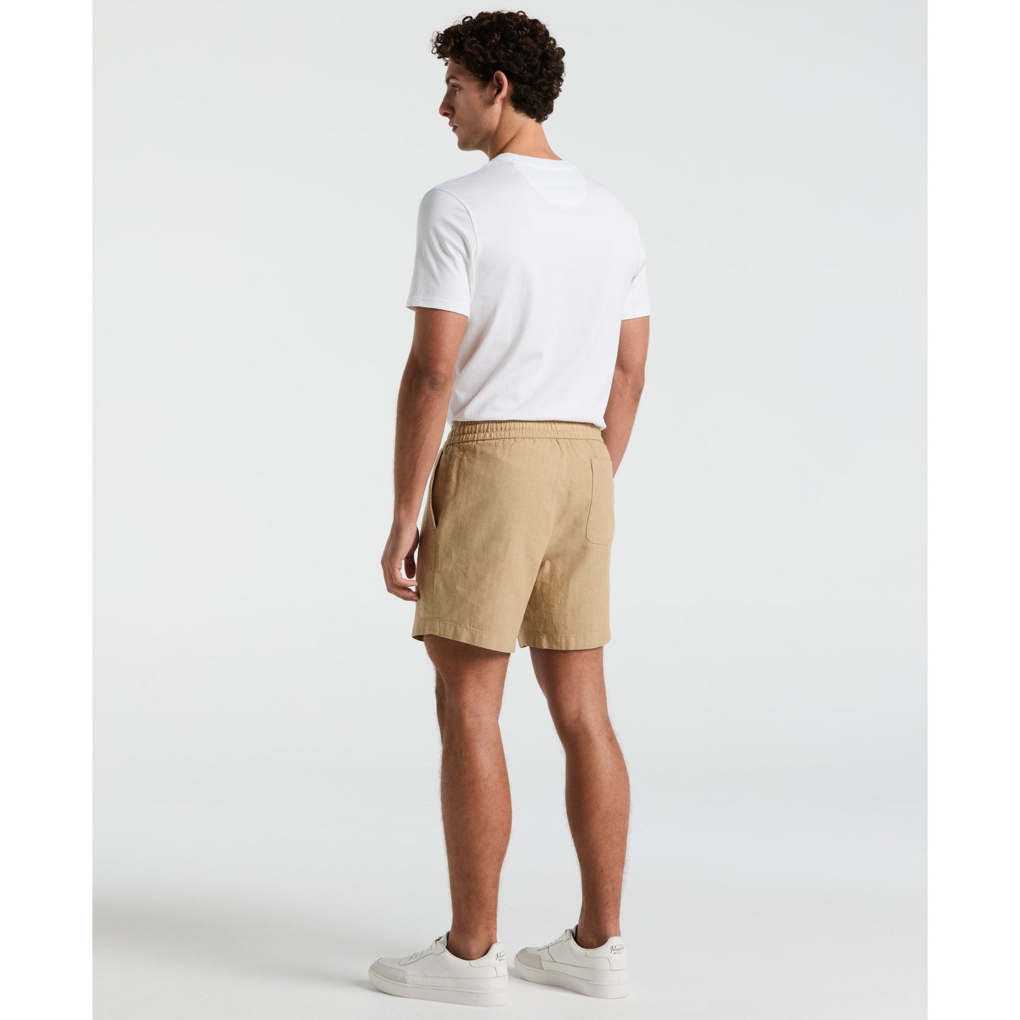 Original Penguin 6" Linen Blend Shorts In Travertine(6 Linen Blend Shorts Beige Ophm2500gp 254)